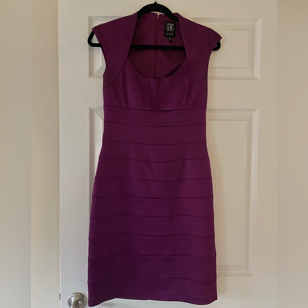 JAX - Capped Sleeve Cocktail Dress - Berry - Size 6